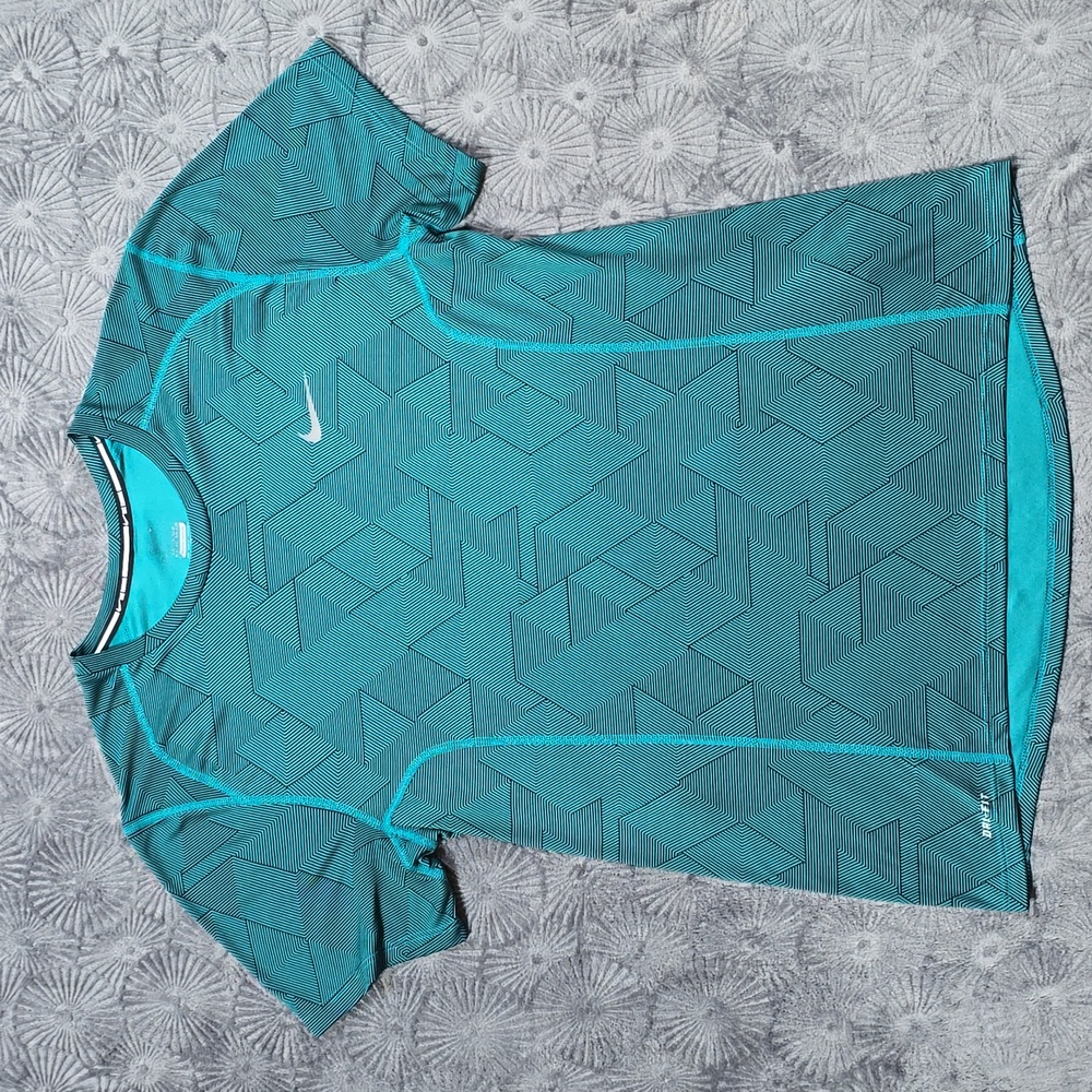 Men's Nike Geometric Teal Running T-Shirt